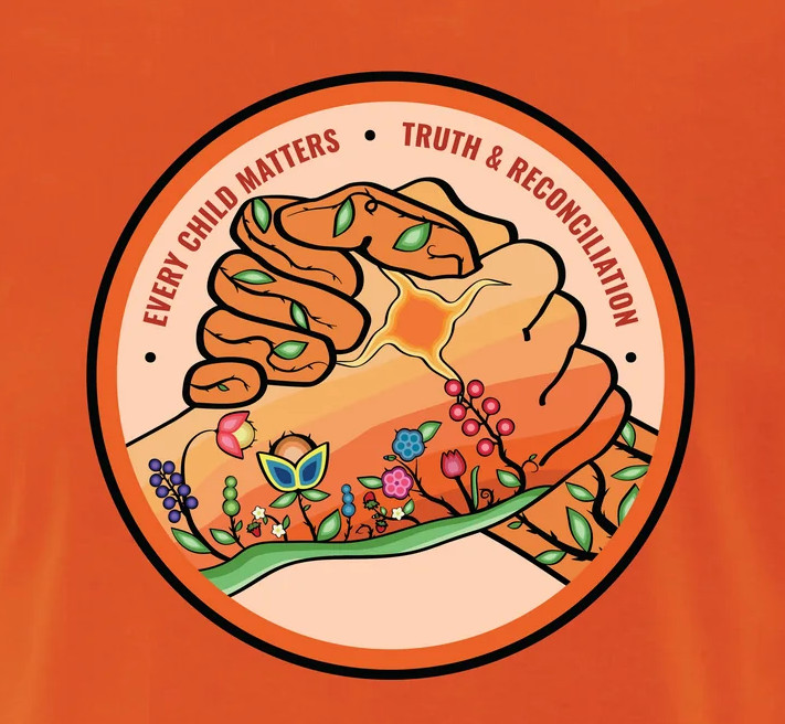 Orange Day t-shirt created by Dreamcatcher Promotions, a Manitoba-based, Indigenous-owned company